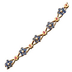 VAN CLEEF & ARPELS Ruby Sapphire Gold Bracelet 