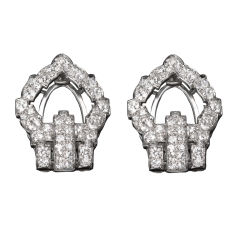 Cartier Art Deco Diamond Clips Convertible to  Earclips