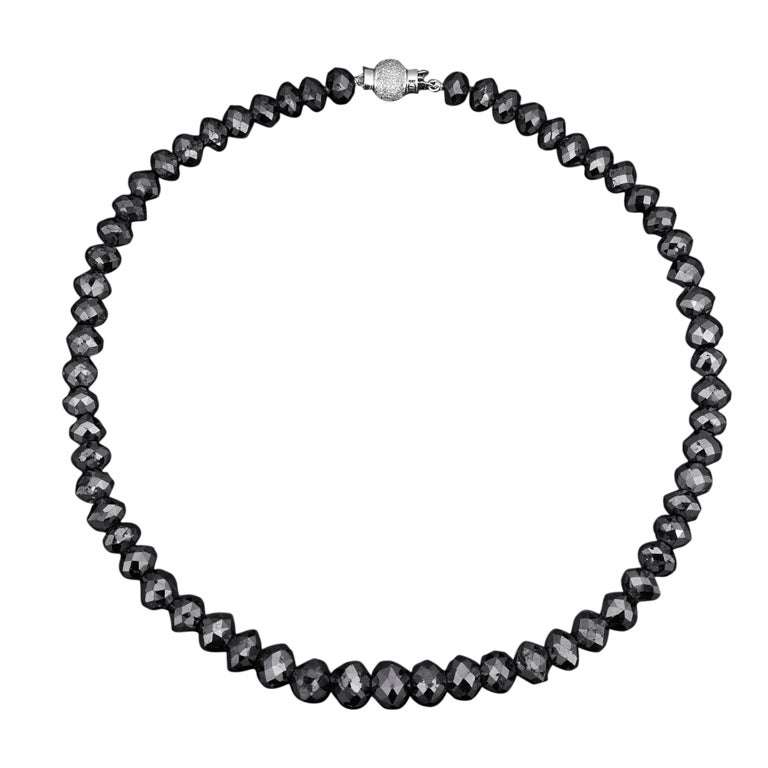 Black Diamond Bead Necklace