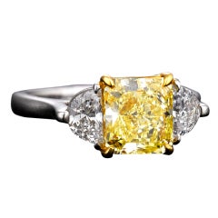 Natural Fancy Yellow Diamond Ring, 2.39 Carats