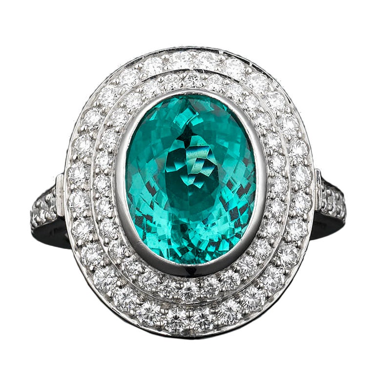 Tiffany & Co. Paraiba Tourmaline & Diamond Ring