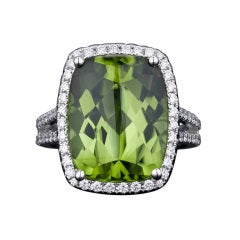 Peridot & Diamond Ring