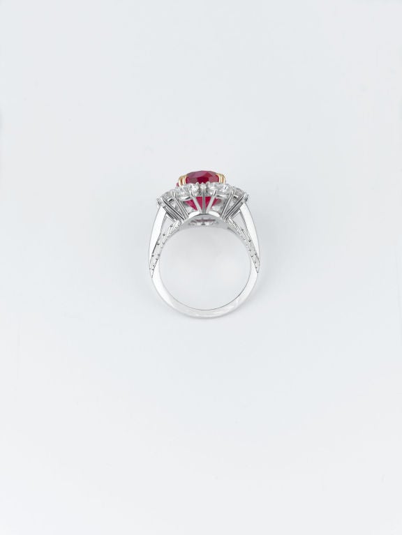 Untreated Burma Ruby Ring, 6.58 Carats