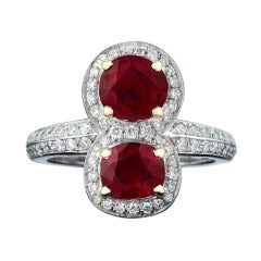 Natural Burma Ruby and Diamond Ring, 2.63 Carats