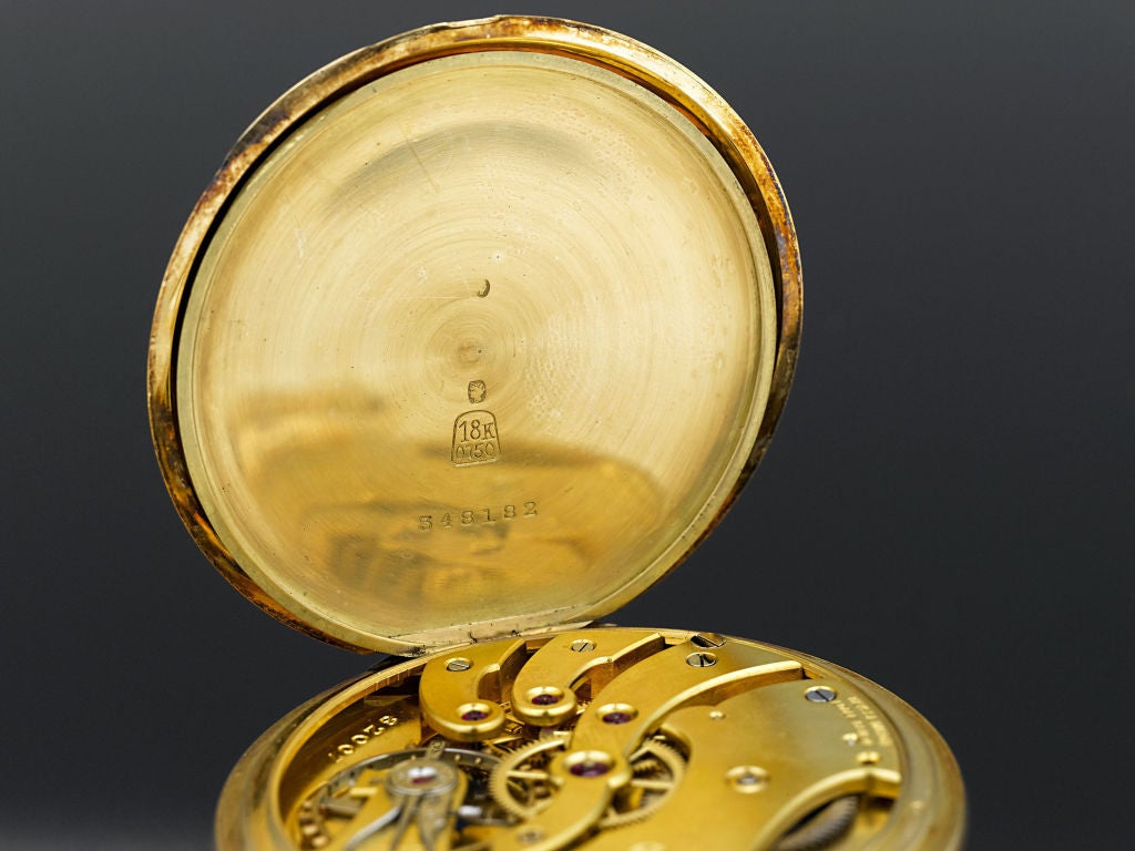 Ulysse Nardin Yellow Gold Open Face Pocket Watch In Excellent Condition In New Orleans, LA