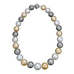 Multicolor South Sea and Tahitian Pearl Necklace