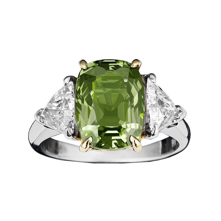Natürlicher Alexandrit Diamant Gold Platin Ring 4::14 Karat