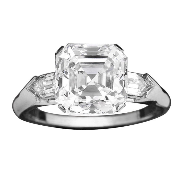 HARRY WINSTON Asscher-Cut Golconda Diamond Ring