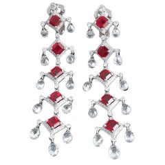 Ruby & Briolette Diamond Earrings