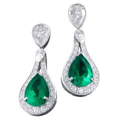 Colombian Emerald & Diamond Earrings