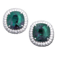 Alexandrite & Diamond Earrings