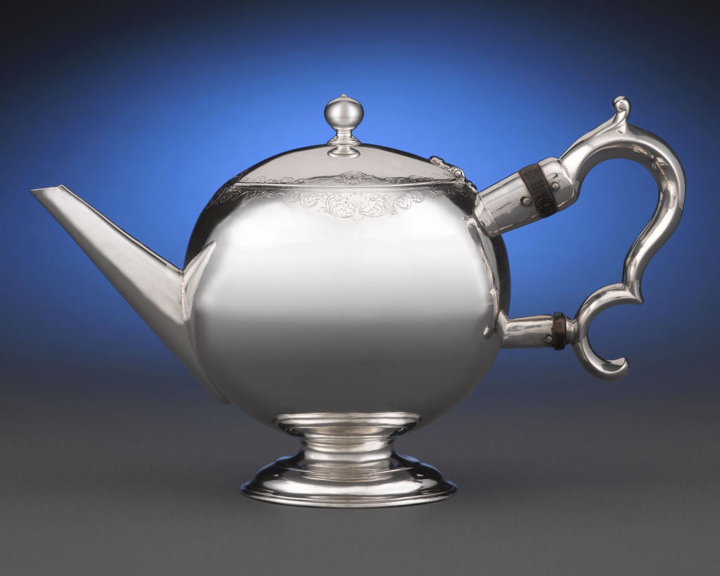 Scottish Silver Bullet Teapot by Edward Lothian 1
