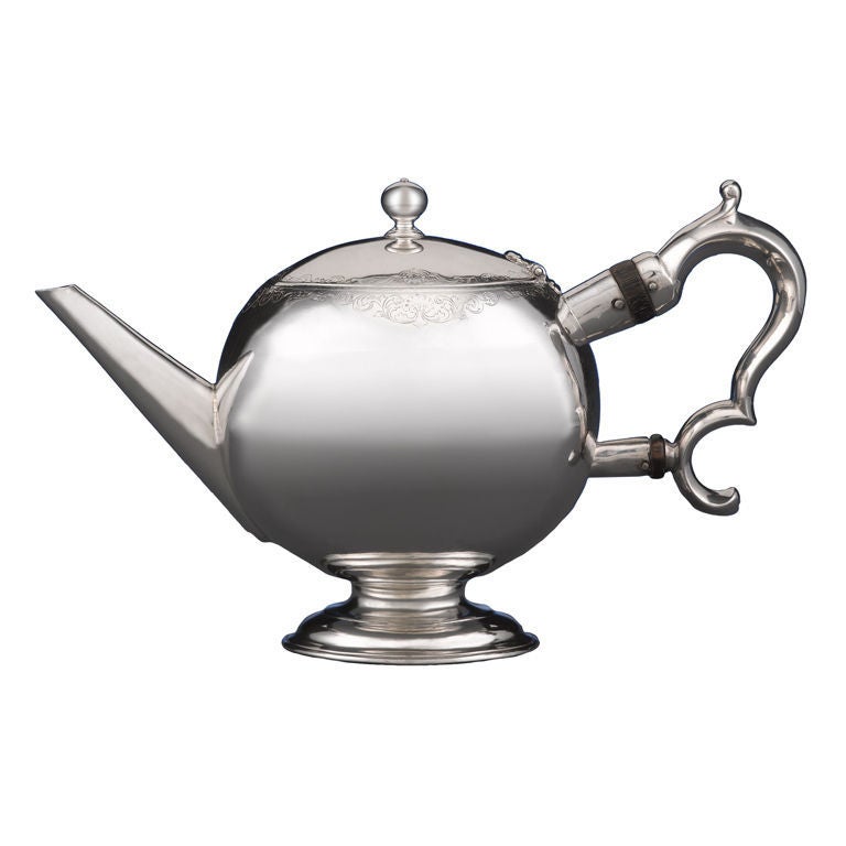 Scottish Silver Bullet Teapot by Edward Lothian