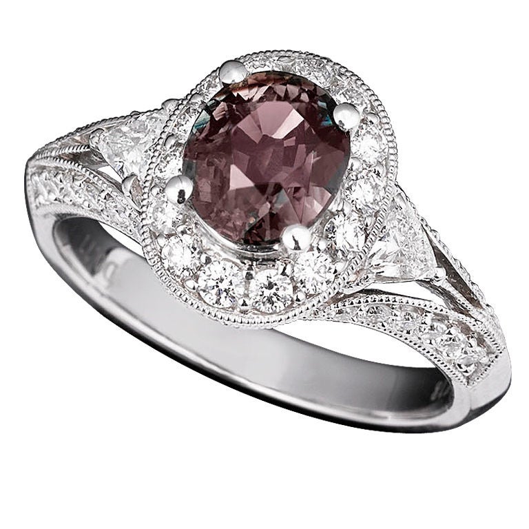 Natural Alexandrite & Diamond Ring