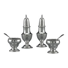 Early American Silver Salt and Pepper Service