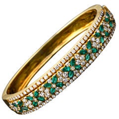 Tiffany & Co. Emerald & Diamond Bangle Bracelet