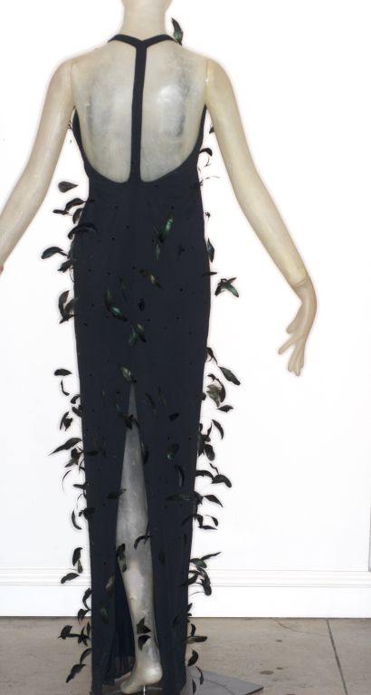 Stephen Sprouse Feather Gown