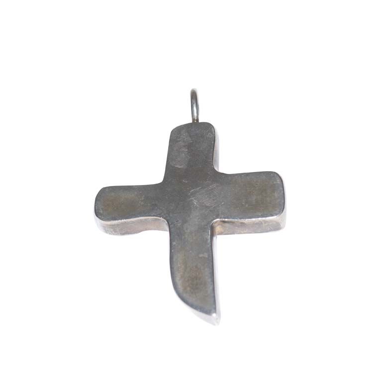 1987 Gregg Wolf for Stephen Sprouse Silver Cross Pendant For Sale