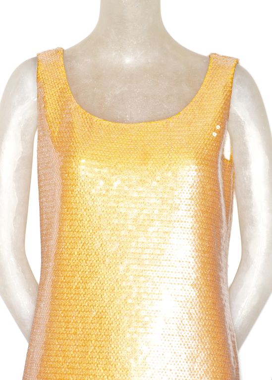 Stephen Sprouse Apricot Orange Sequin Dress