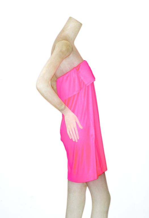 Stephen Sprouse Day-Glo Pink Strapless Dress