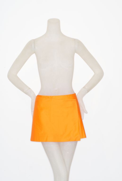 Stephen Sprouse Orange Velcro Detail Wrap Mini Skirt
