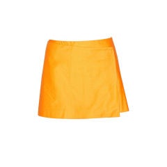 Retro Stephen Sprouse Orange Velcro Detail Mini Skirt