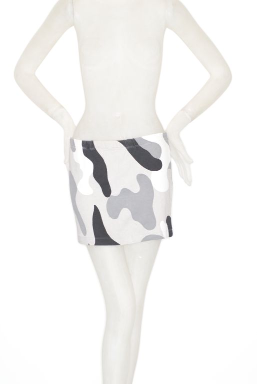 Women's Stephen Sprouse Warhol Camoflage Mini Skirt For Sale
