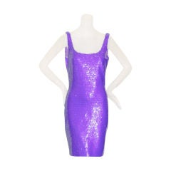 Stephen Sprouse Purple Sequin Dress