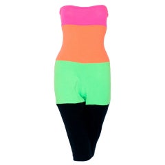 Retro Stephen Sprouse Day-Glo Color Block Jumpsuit