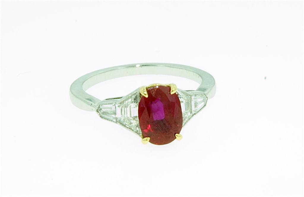 Burma Ruby  Diamond Ring