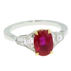 Burma Ruby  Diamond Ring