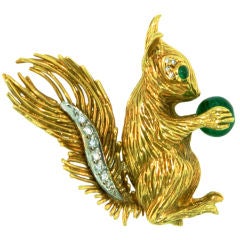 18K Gold Kutchinsky Squirrel Brooch