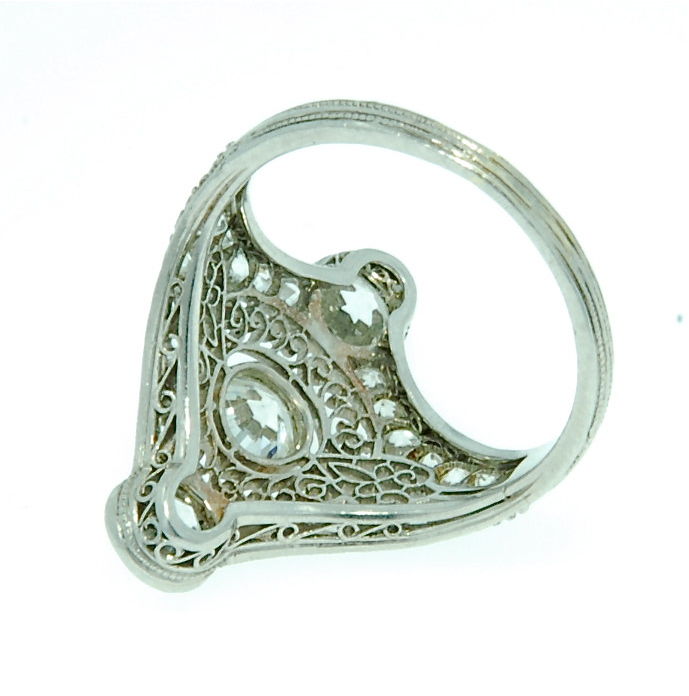 3 Stone Edwardian Ring In Excellent Condition For Sale In New York, NY