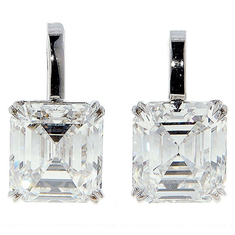 6ct Square Cut Diamond Earrings For Sale