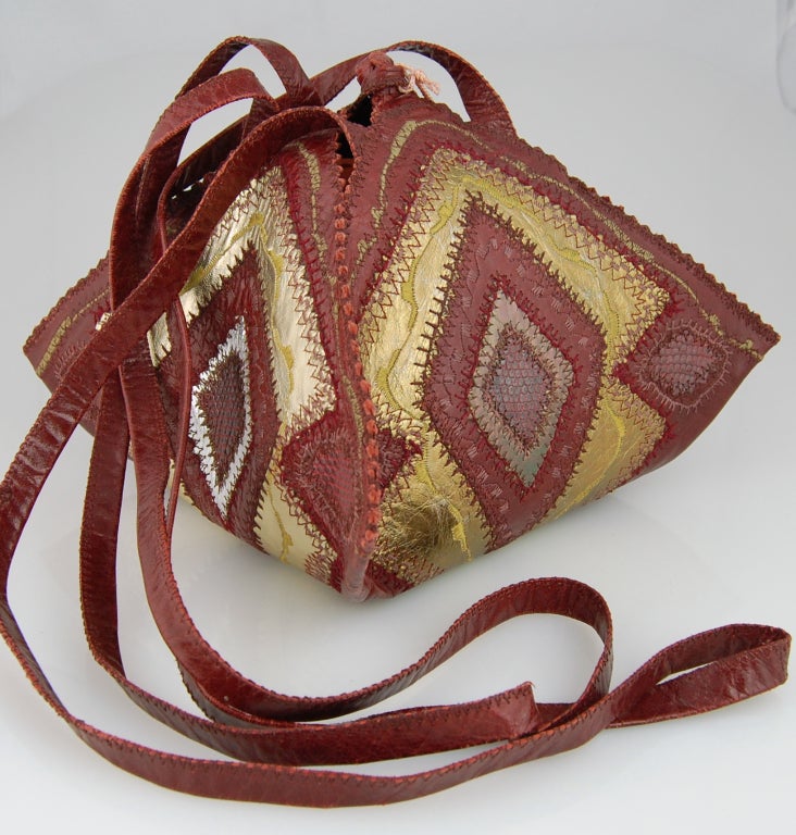 Women's Maximilia by Maxine Clement 1970s Leather Jewel Box Bag For Sale