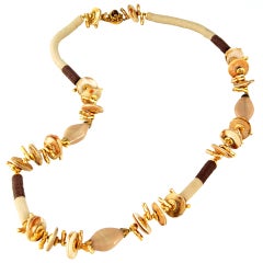 Miriam Haskell Golden Coral Necklace