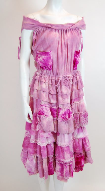 Comme des Garçons Tao Hand-Dyed Ruffle Dress/Cape