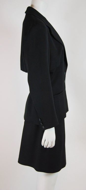 Women's 1990s Azzedine Alaïa Diagonal Ribbed Skirt Suit For Sale