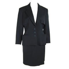 Vintage 1990s Azzedine Alaïa Diagonal Ribbed Skirt Suit