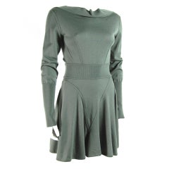 1990s Azzedine Alaïa Moss Green Open Back Dress