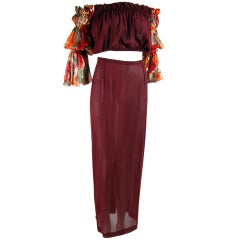 Dolce & Gabbana Sexy Sheer Crop Top and Skirt Set