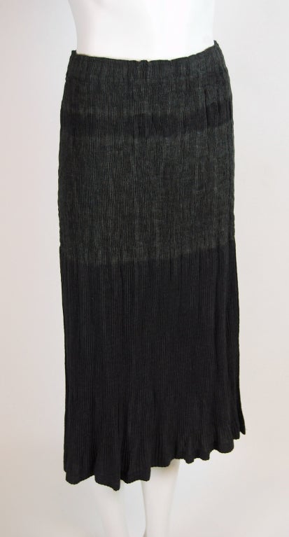 Issey Miyake Fête Charcoal Grey Pleated Skirt