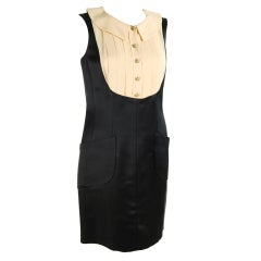Retro Chanel Satin Dress with Blouse Insert