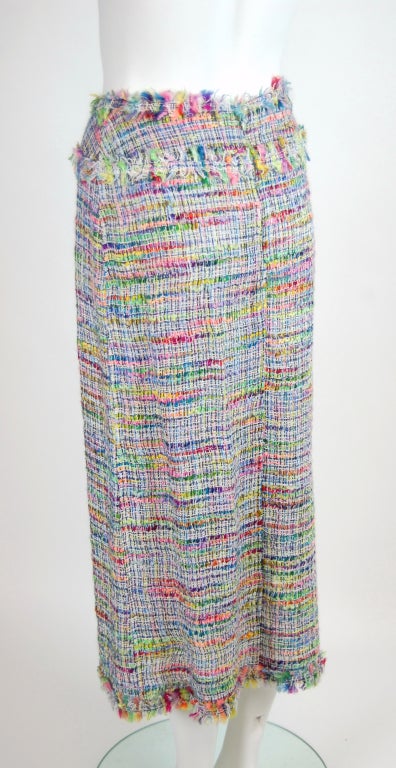 1990's Chanel Rainbow Weave Skirt 1