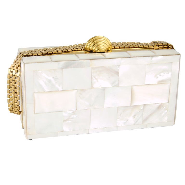 1950's Dorset Mother-of-Pearl Minaudière Purse For Sale