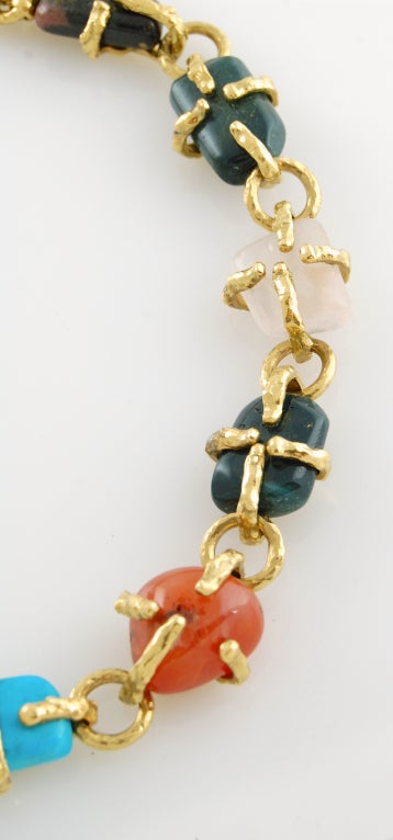 1980's Yves Saint Laurent Semi-Precious Stones Necklace 1