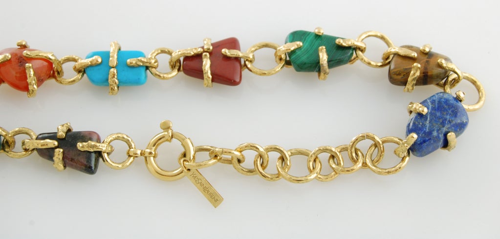 1980's Yves Saint Laurent Semi-Precious Stones Necklace 2