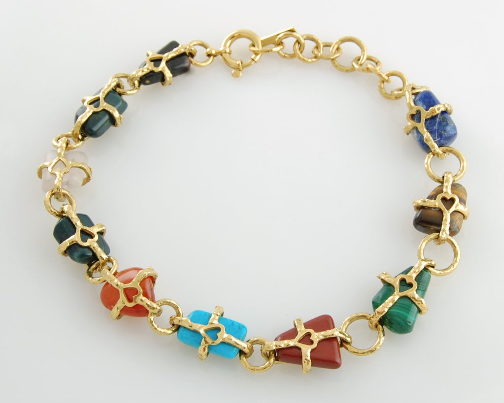 1980's Yves Saint Laurent Semi-Precious Stones Necklace 3