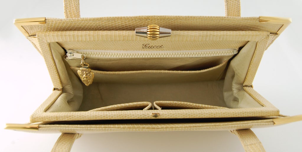 1950's Gucci Lizard Skin Handbag For Sale 4
