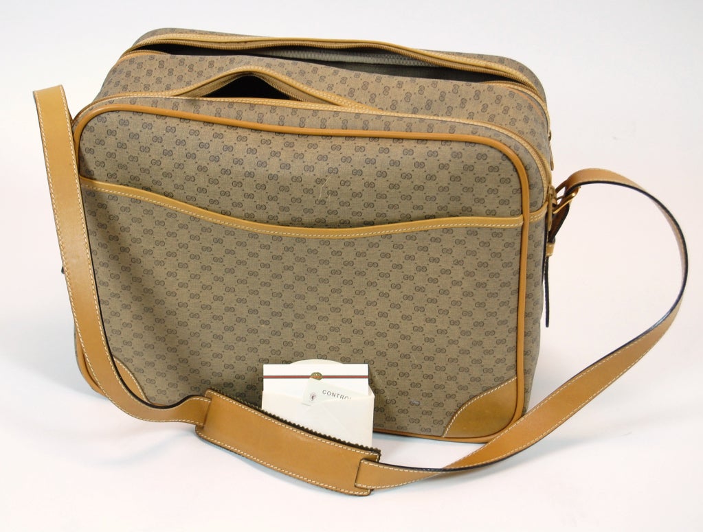 1970's Gucci Coated Monogram Weekender For Sale 3